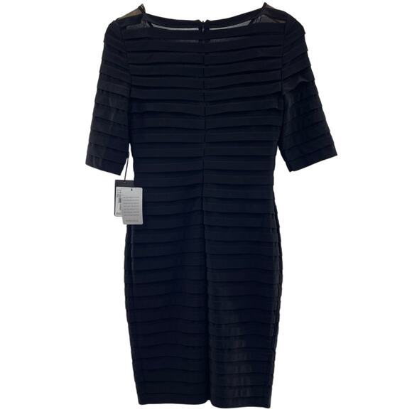 NWT Adrianna Papell Illusion Bodice Pleated Partial Tuck Jersey Sheath Dress 4 - Picture 11 of 16